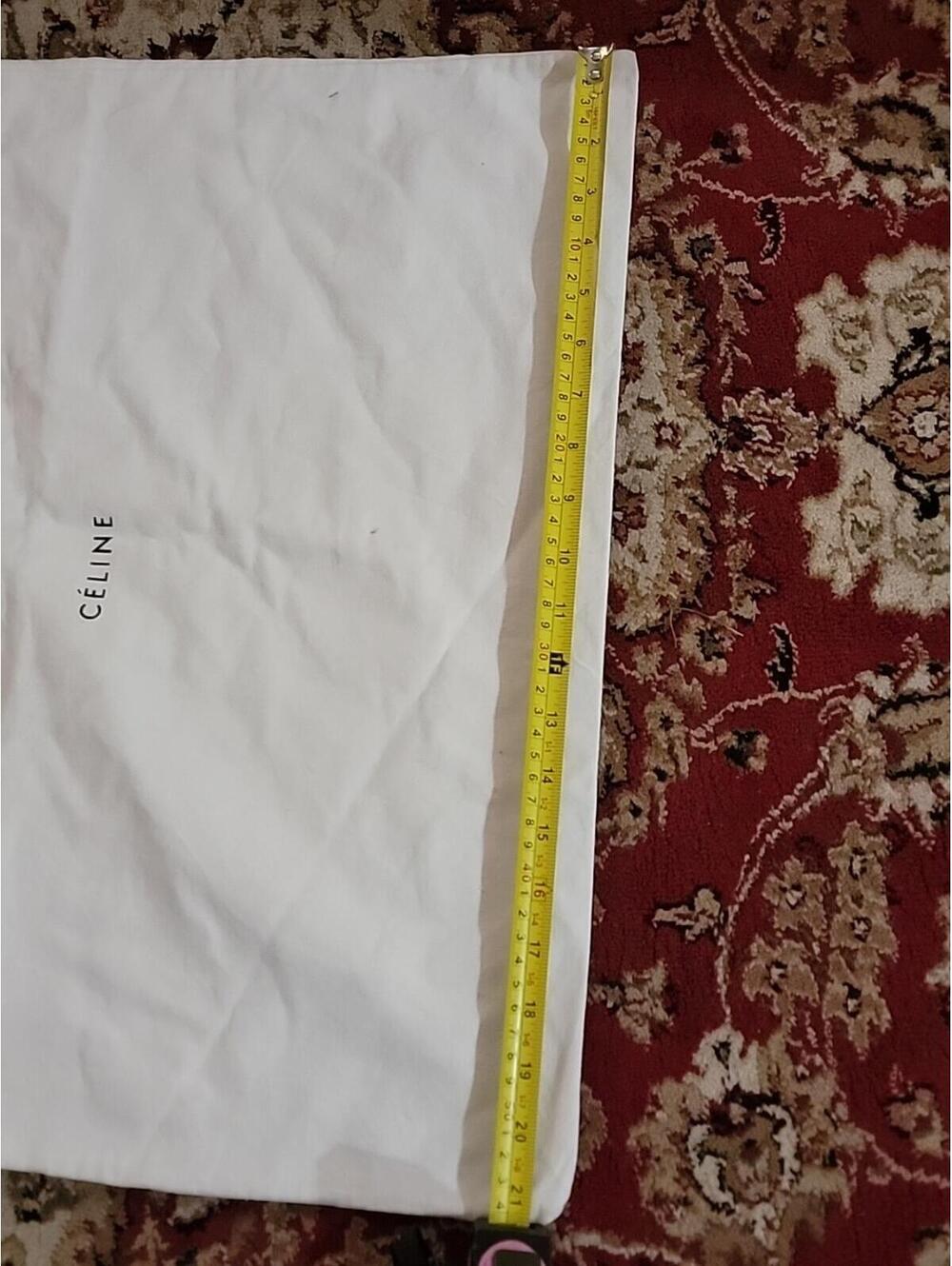 Celine Dustbag Pouch Designer Ivory Logo Drawstring Closure 21.5×22" # - Picture 2 of 8
